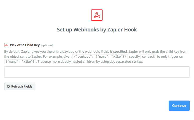 zapier child key
